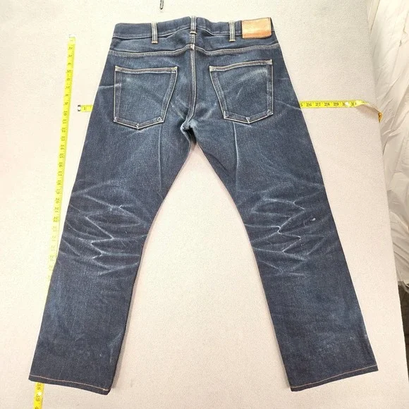 Pike Brothers Jeans Mens Selvedge Blue Roamer Whiskers Honeycomb Fits 36x27 - Picture 2 of 16